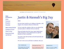 Tablet Screenshot of hannahandjustinare.gettingmarried.co.uk